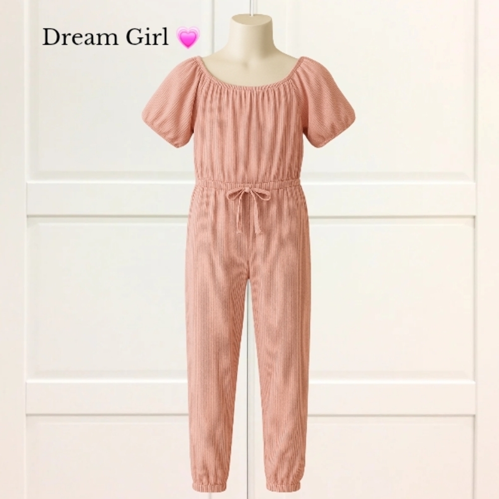 Dream Girl Ribbed Mauve Jumpsuit Size 10 Cute Romper Soft Warm